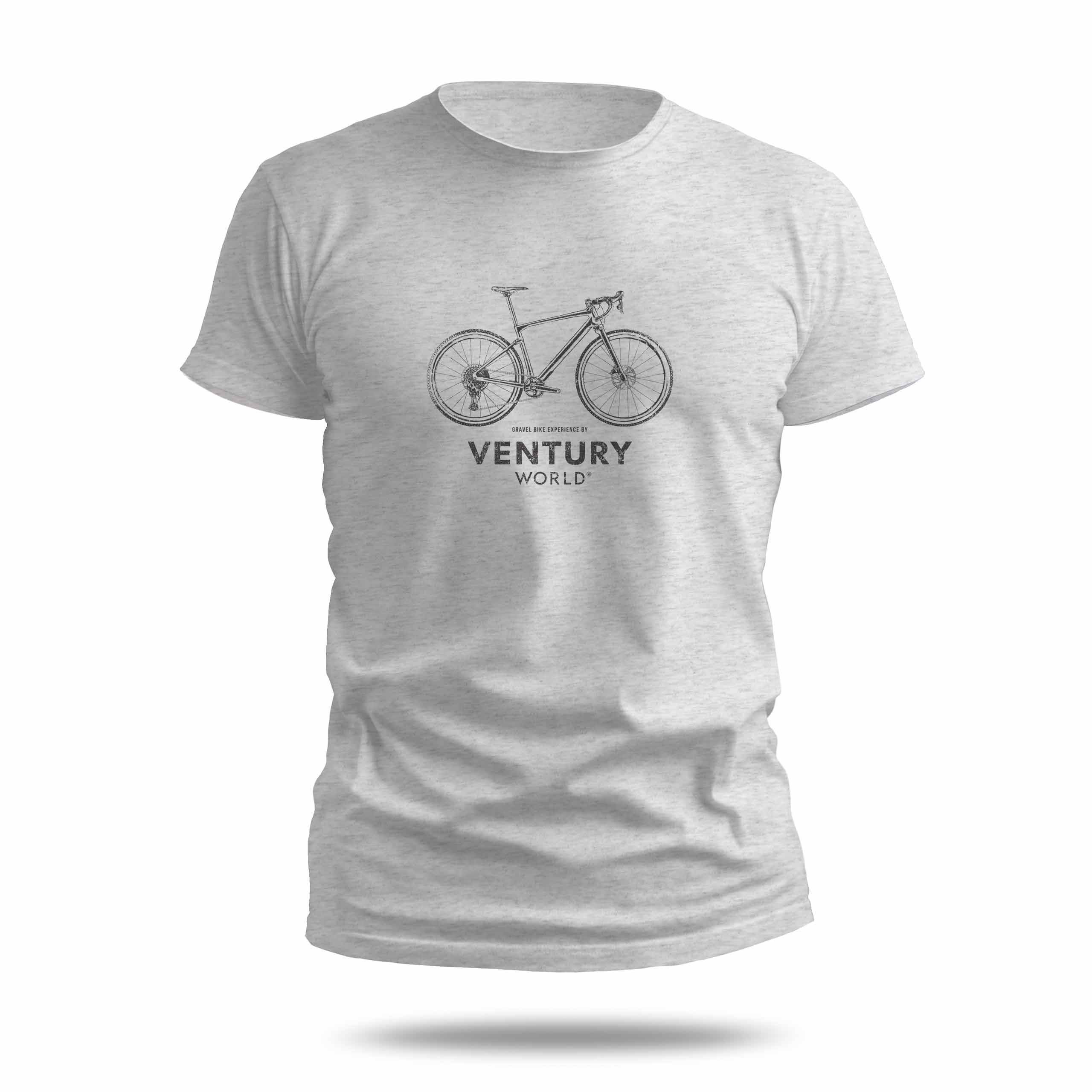 T-shirt cycling - Gravel Bike - ride on all the paths freely - collection Live Freely. T-shirt basic medium fit 100 % Naturel col rond.